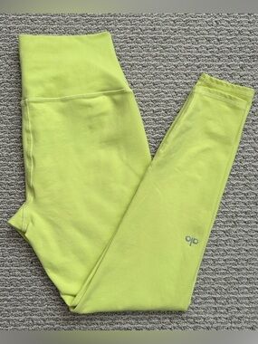 Alo Yoga Airbrush High Waist Leggings | Neon Shock Yellow | Size M